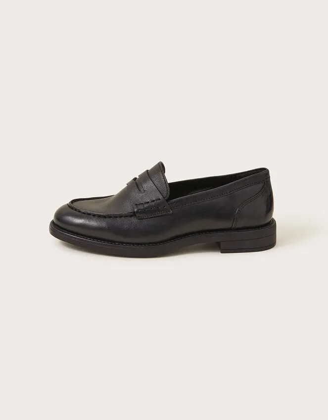 Leather Loafers Black Women Monsoon Flats