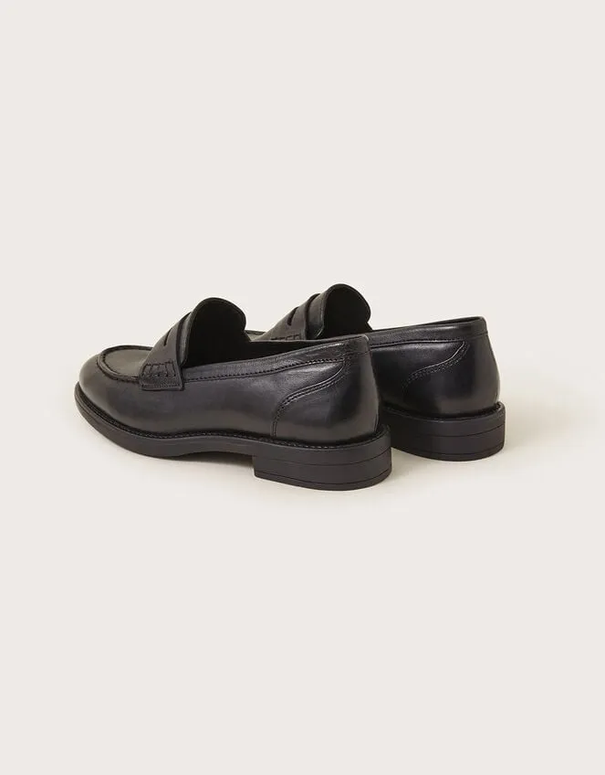 Leather Loafers Black Women Monsoon Flats