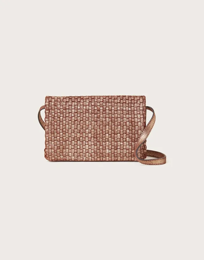 Leather Woven CrossBody Bag Women Monsoon Bags and Purses