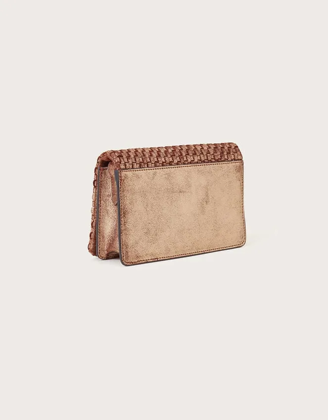 Leather Woven CrossBody Bag Women Monsoon Bags and Purses