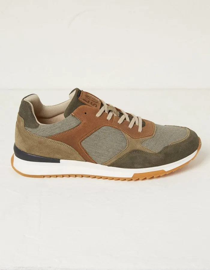 Leon Leather Trainer Grey Men FatFace Trainers