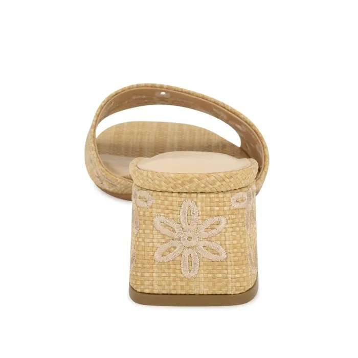 Lidey Eyelet Slide Sandals Natural Women Nine West Sandals