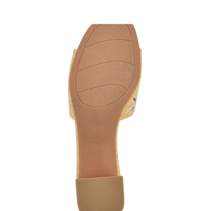 Lidey Eyelet Slide Sandals Natural Women Nine West Sandals