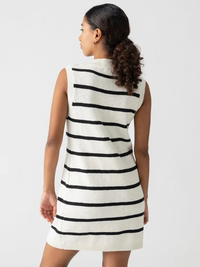 Life Is Easy Sweater Dress Chalk Black Stripe Women Sanctuary Clothing Dresses and Jumpsuits