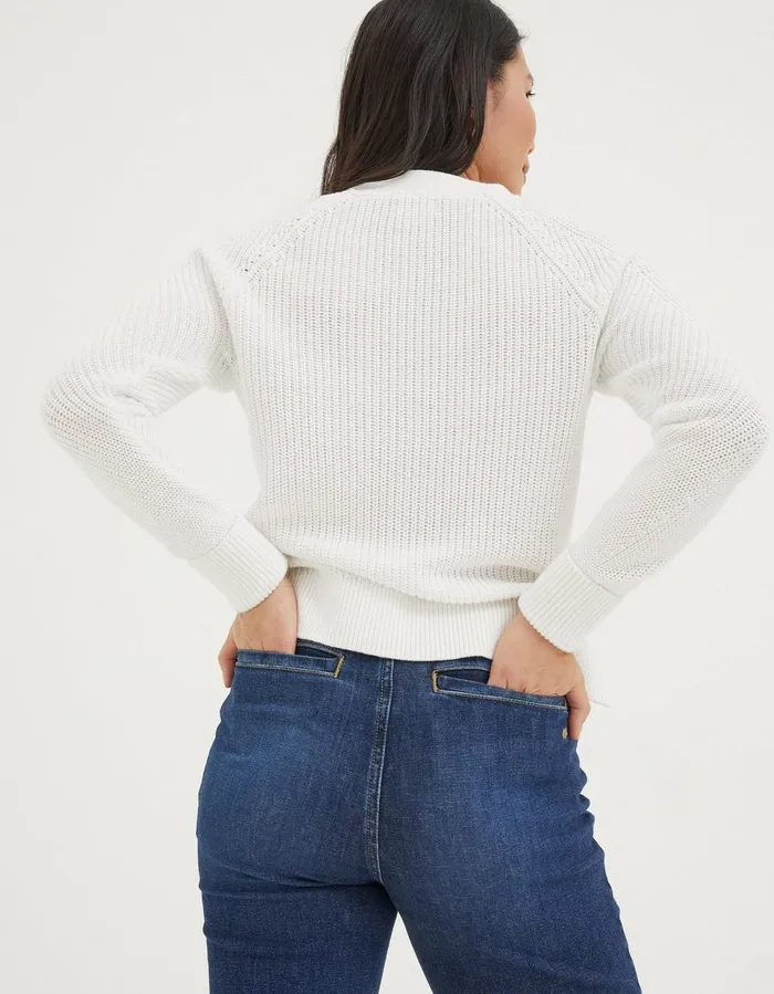 Lila Cotton Cardigan White Women FatFace Knitwear
