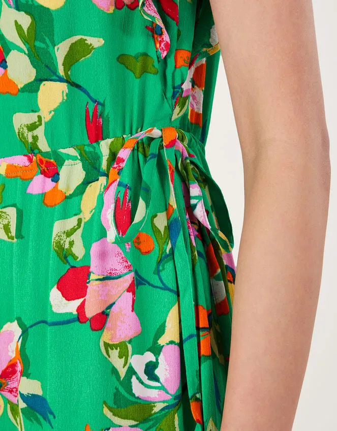 Lilou Floral Tea Dress In Sustainable Viscose Green Women Monsoon Dresses