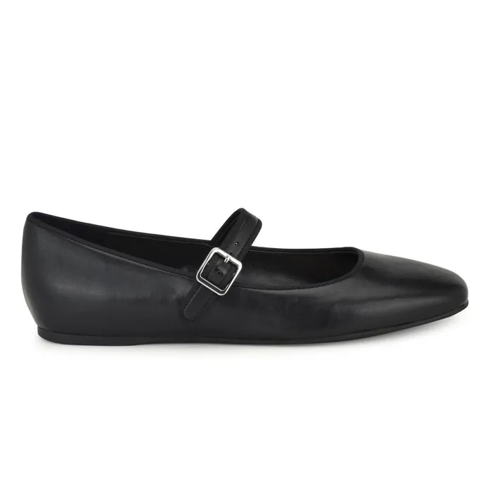 Lilow Square Toe Mary Jane Flats Black Women Nine West Flats and Loafers