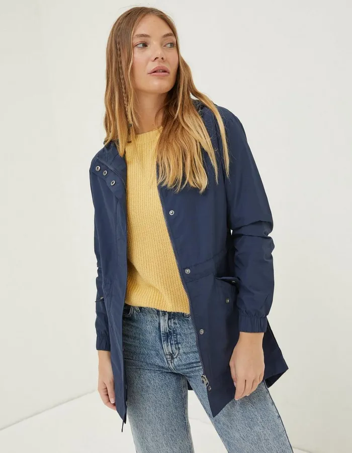 Lily Lightweight Parka Navy Women FatFace Coats and Jackets
