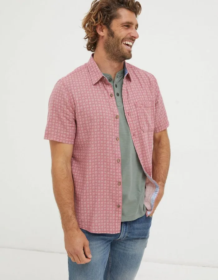 Linear Print Shirt Light Pink Men FatFace Shirts