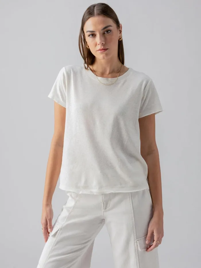 Linen Perfect Tee White Women Sanctuary Clothing Tees and Tops