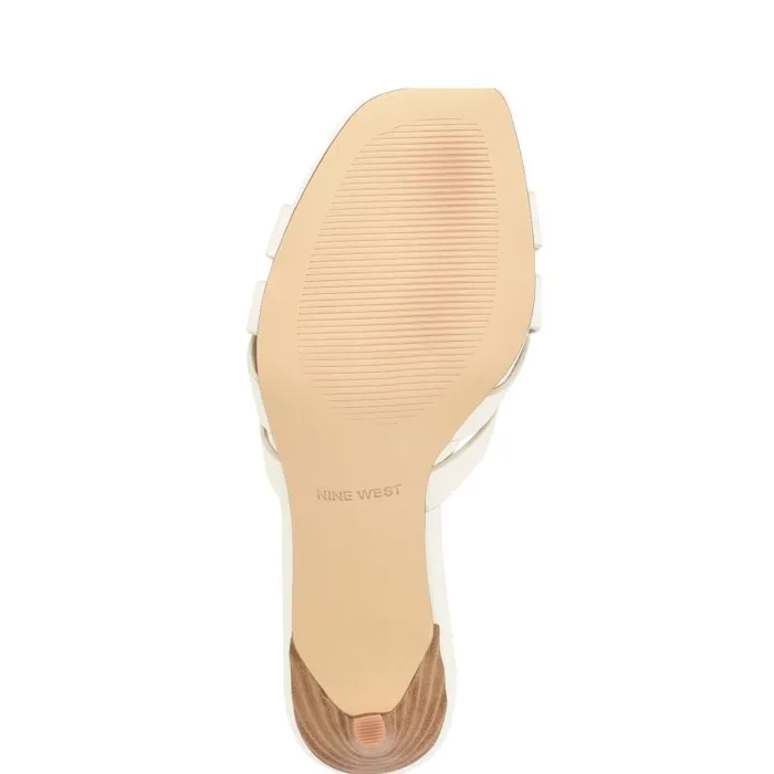 Linette Heeled Slide Sandals White Women Nine West Heels