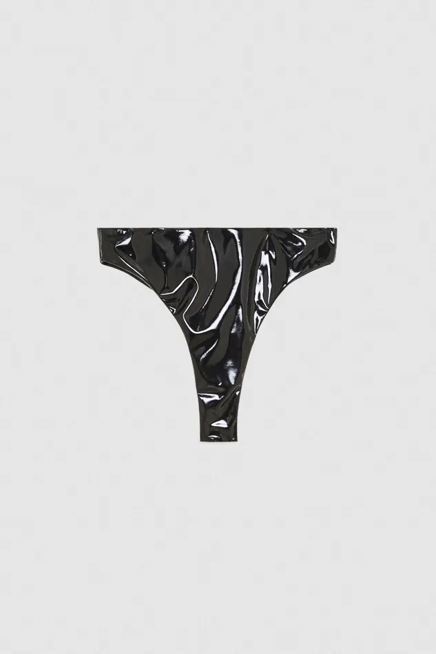 Lingerie Women Patrizia Pepe Regular Vinyl Briefs Nero