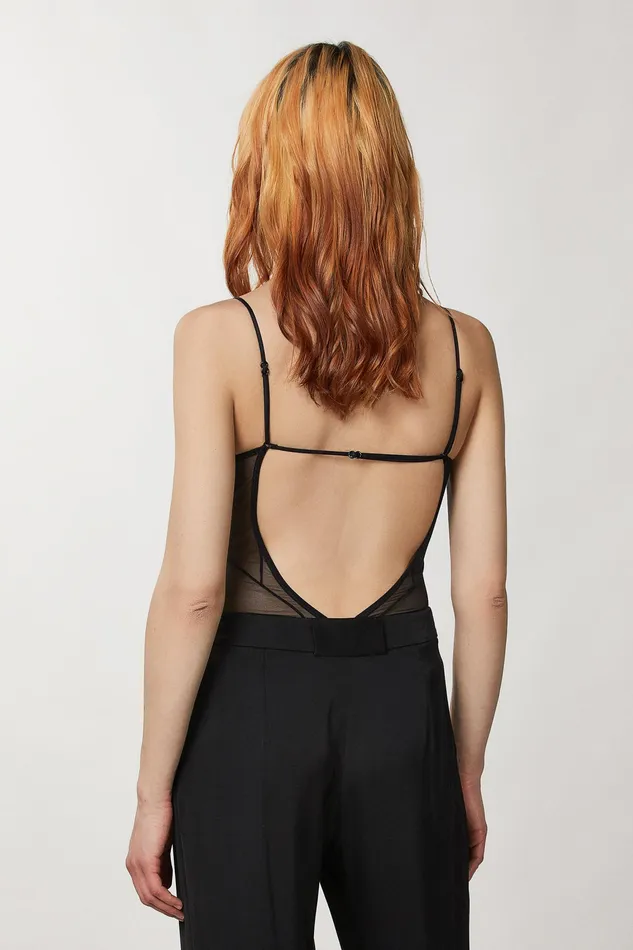 Lingerie Women Patrizia Pepe Tulle Bodysuit Nero