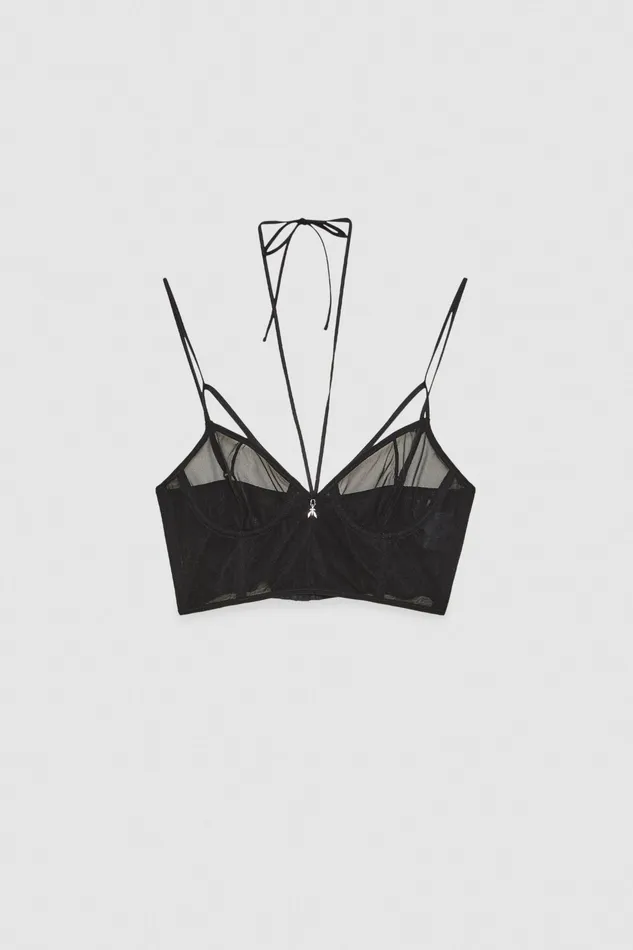 Lingerie Women Patrizia Pepe Tulle Bralette Nero