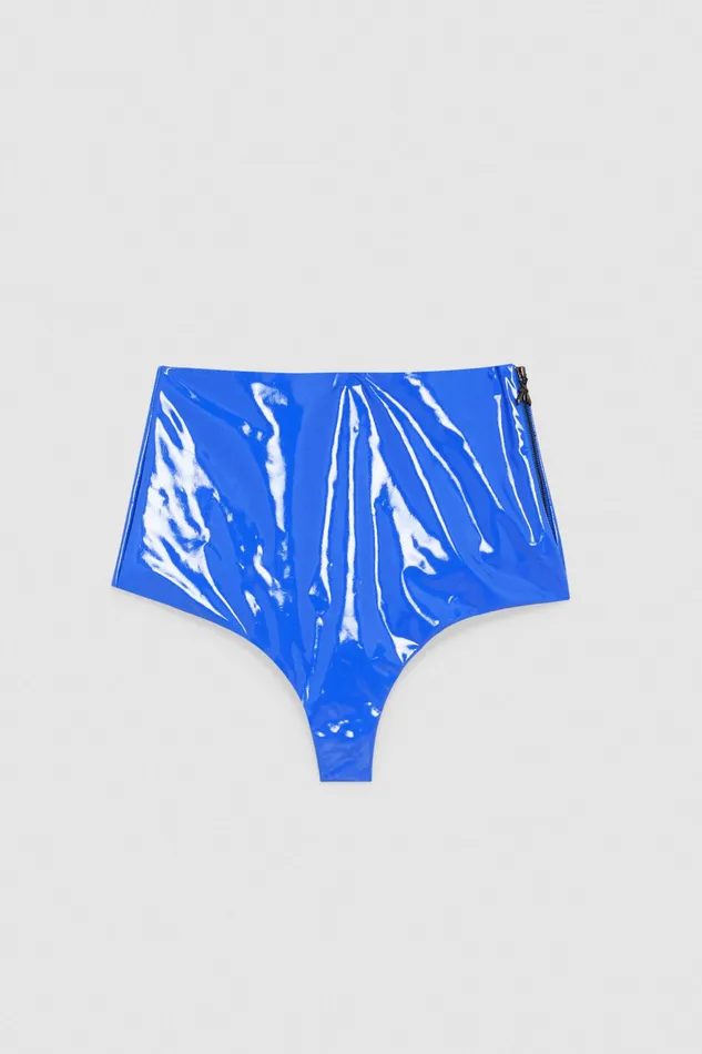 Lingerie Women Patrizia Pepe Vinyl Culotte Shorts Blue Ray
