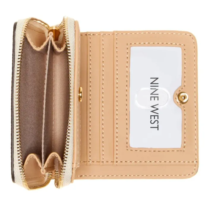 Linnette Small Zip Around Wallet Beige WomenMen Nine West New Handbags