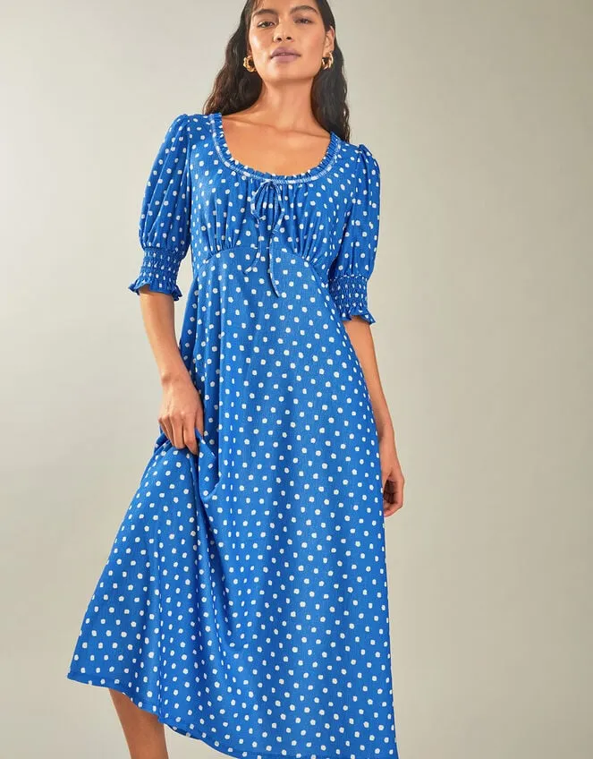 Liza Spot Jersey Dress Blue Women Monsoon Dresses