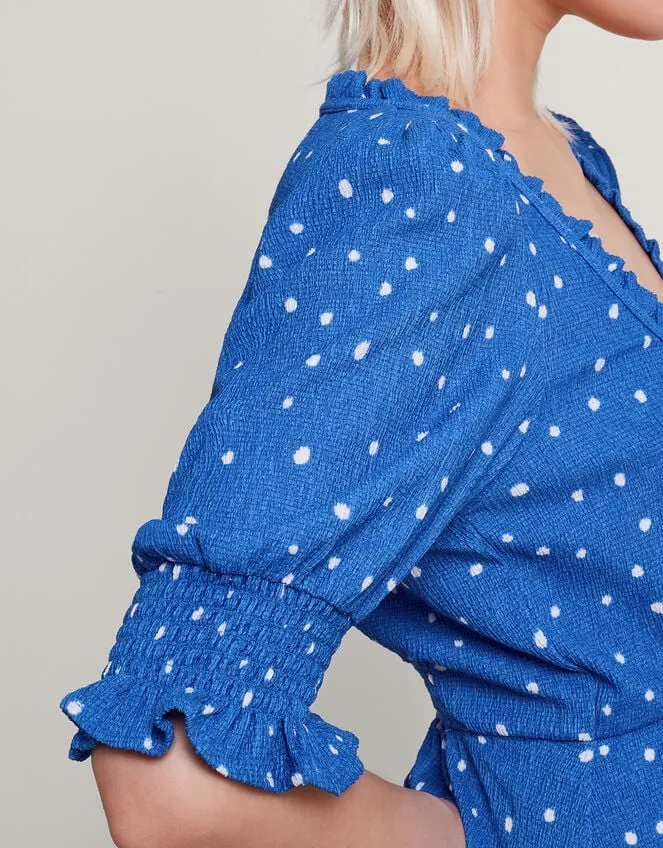 Liza Spot Jersey Dress Blue Women Monsoon Dresses