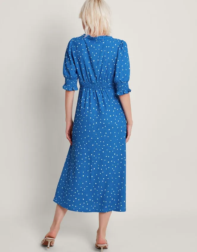 Liza Spot Jersey Dress Blue Women Monsoon Dresses