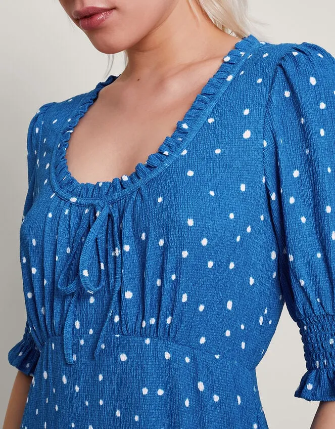 Liza Spot Jersey Dress Blue Women Monsoon Dresses