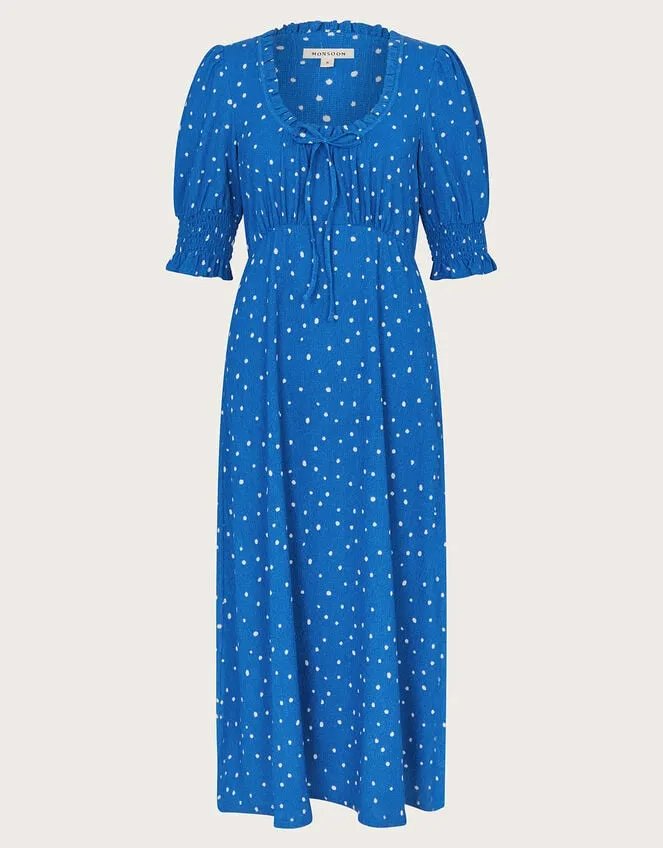 Liza Spot Jersey Dress Blue Women Monsoon Dresses