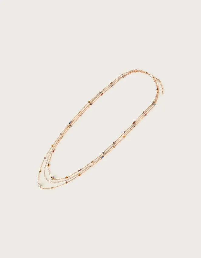 Long Beaded Multi Row Necklace Women Monsoon Jewellery and Hair