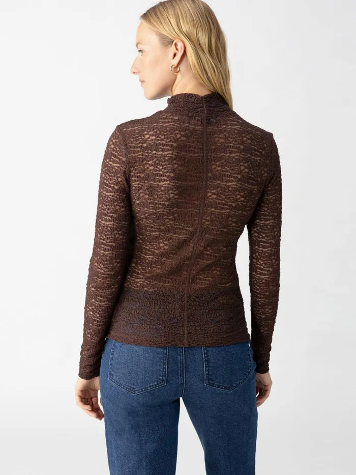 Long Sleeve Textured Mock Neck Top Brown Sugar Women Sanctuary Clothing Tees and Tops Long Sleeve Textured Mock Neck Top Brown Sugar Women Sanctuary Clothing Tees and Tops