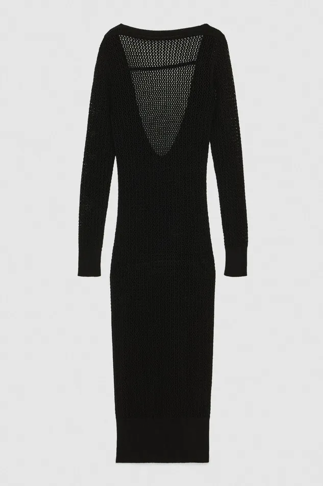 Long Women Patrizia Pepe Slim Fit Viscose Dress Nero