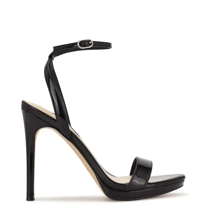 Loola Ankle Strap Sandals Black Women Nine West Sandals