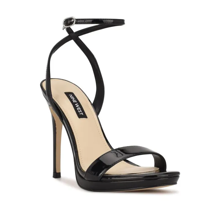 Loola Ankle Strap Sandals Black Women Nine West Sandals