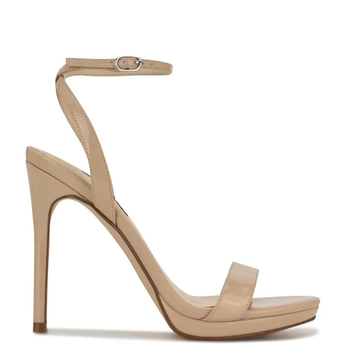 Loola Ankle Strap Sandals Light Latte Women Nine West Heels