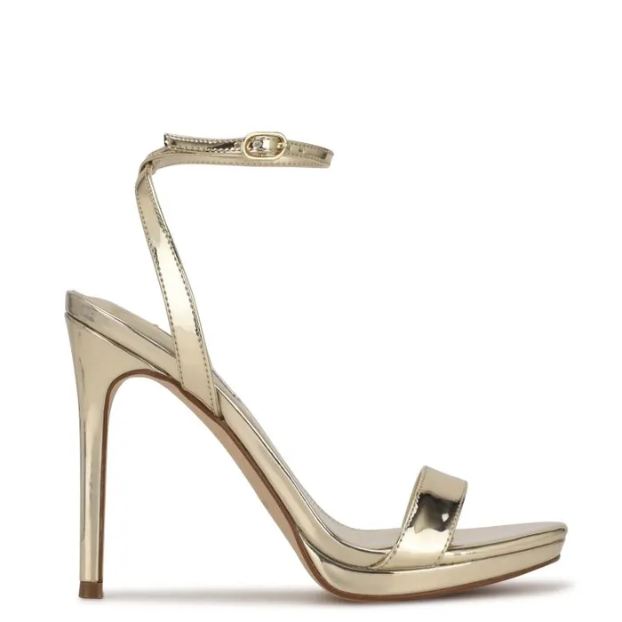 Loola Ankle Strap Sandals Platino Women Nine West Sandals