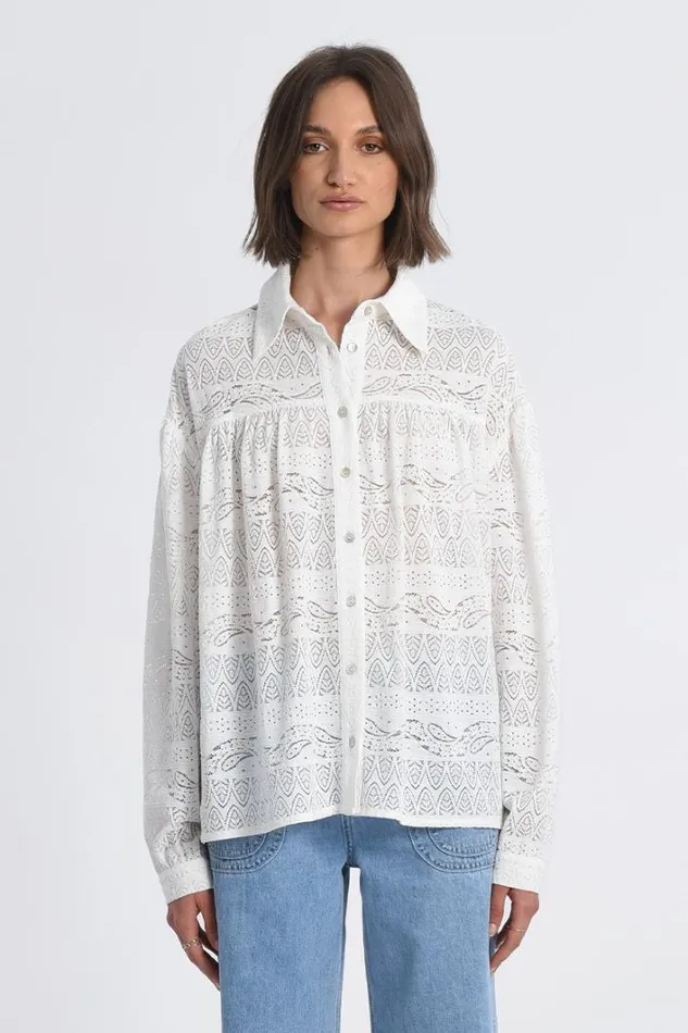 Loose Lace Shirt WHITE Women Molly Bracken Shirts