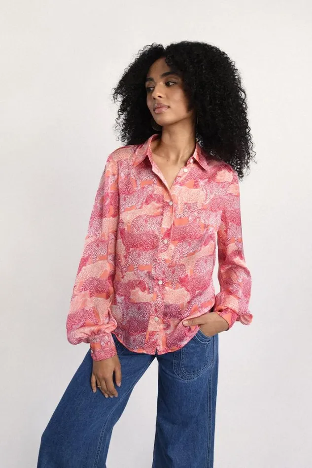 Loose Printed Shirt PINK SAVANNAH Women Molly Bracken Shirts