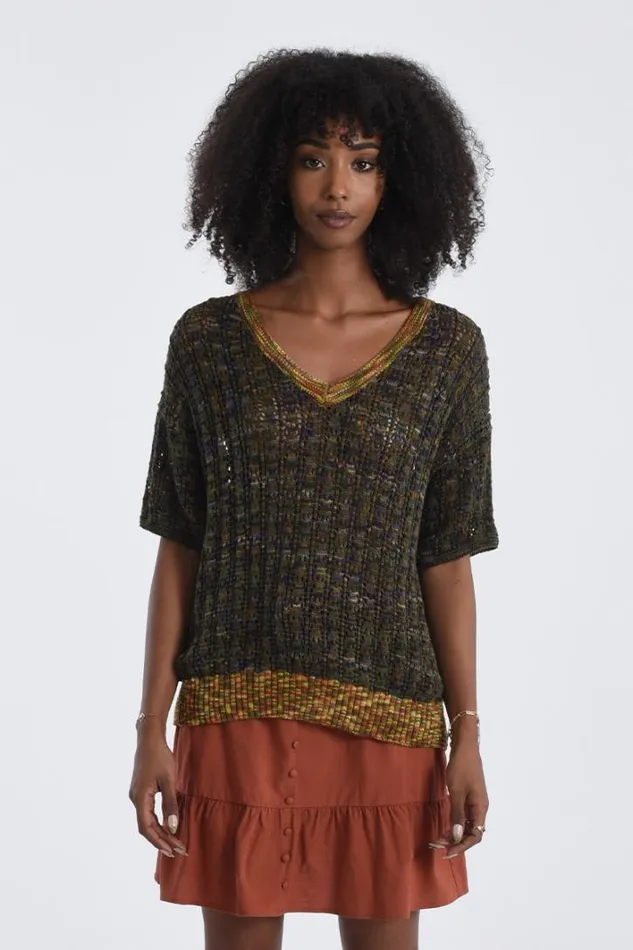 Loose Stitch Knit Jumper KHAKI Women Molly Bracken Sweaters