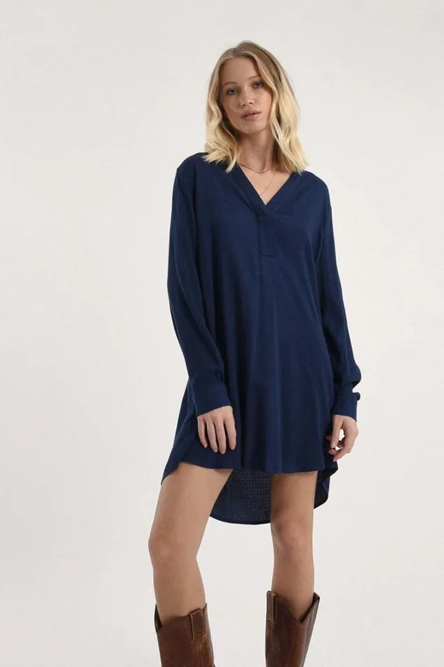 Loose Tunic NAVY BLUE Women Molly Bracken Tunics