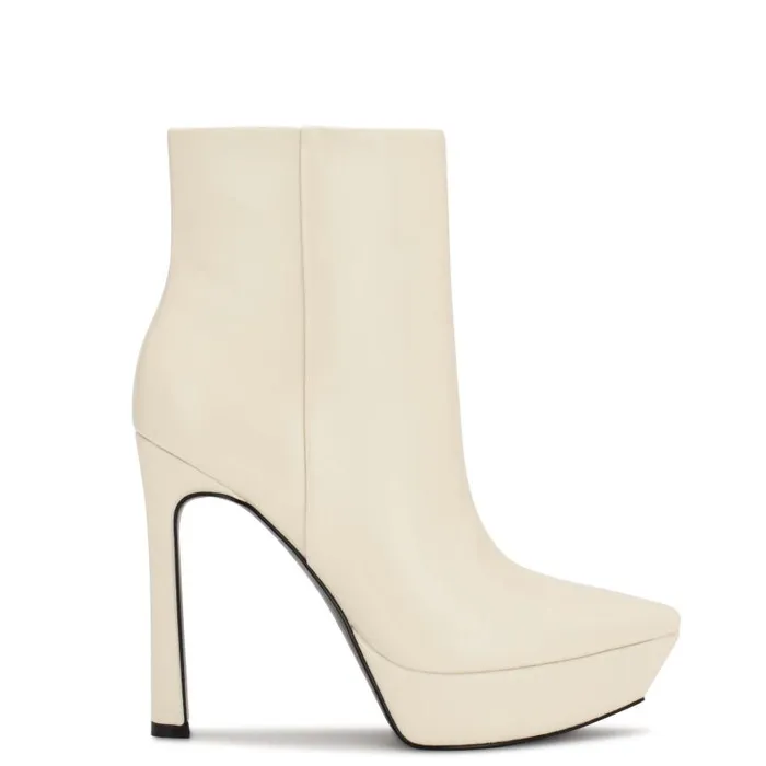 Loraa Platform Booties Chic Cream Women Nine West Boots and Booties