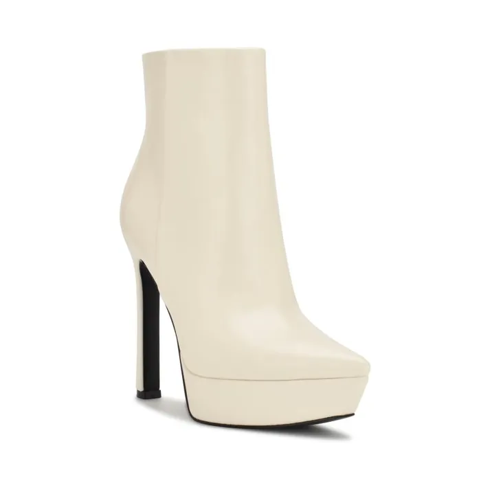 Loraa Platform Booties Chic Cream Women Nine West Boots and Booties
