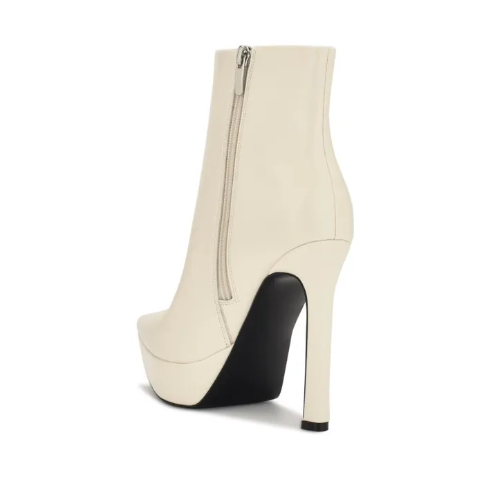 Loraa Platform Booties Chic Cream Women Nine West Boots and Booties