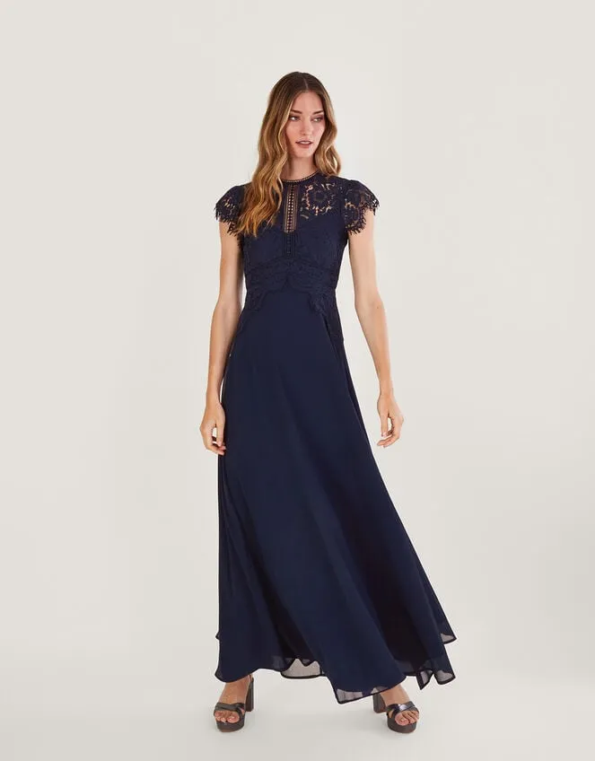 Louise Lace Maxi Dress Blue Women Monsoon Occasionwear