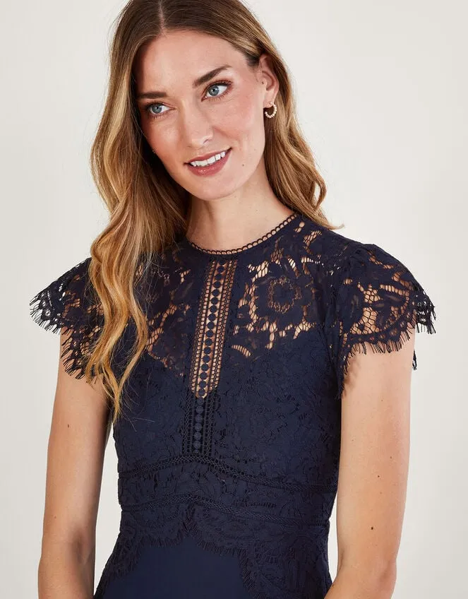 Louise Lace Maxi Dress Blue Women Monsoon Occasionwear