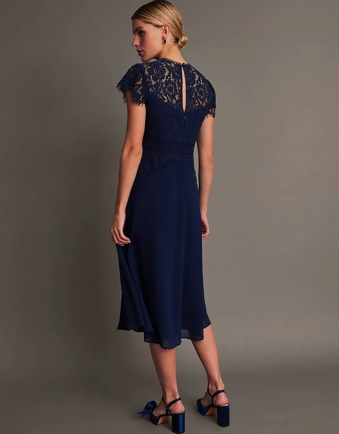 Louise Lace Midi Dress Blue Women Monsoon Occasionwear