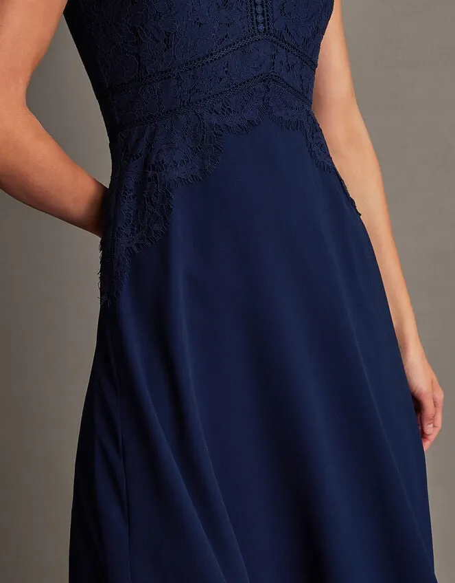 Louise Lace Midi Dress Blue Women Monsoon Occasionwear