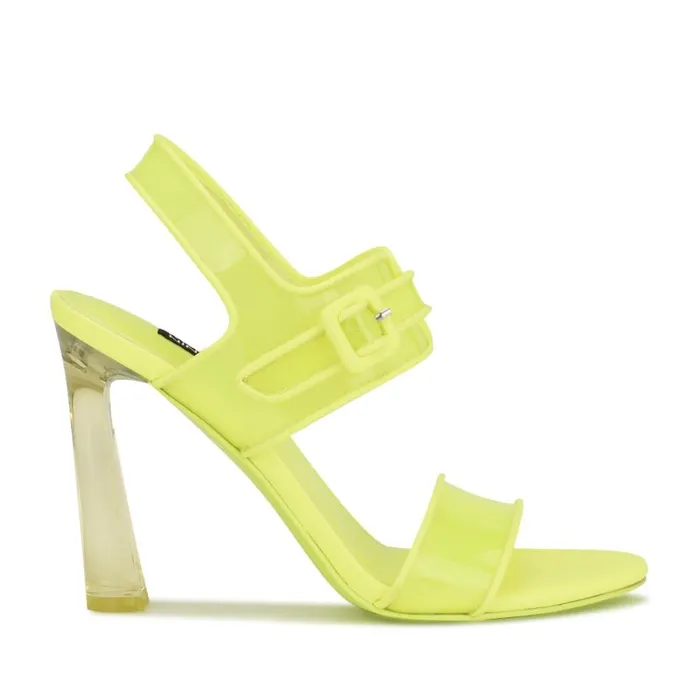 Lucile Clear Strappy Sandals Yellow Women Nine West Sandals