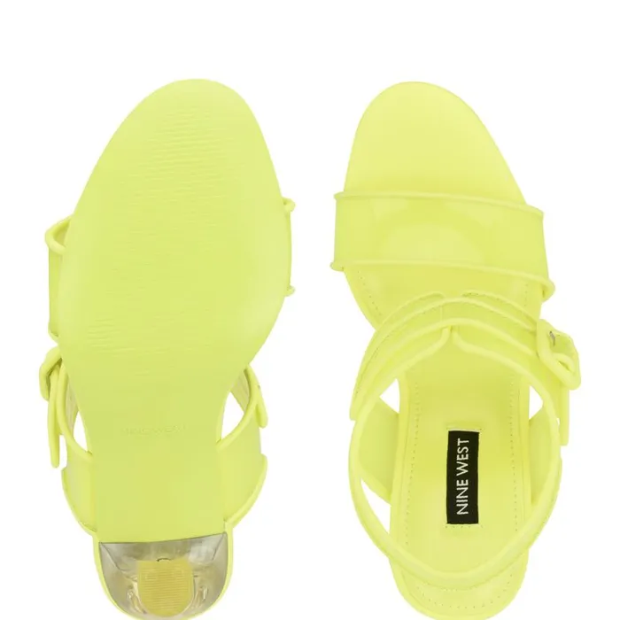 Lucile Clear Strappy Sandals Yellow Women Nine West Sandals