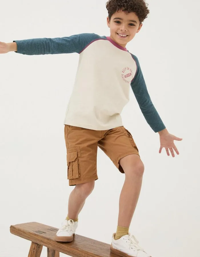 Lulworth Cargo Shorts Tan Boys FatFace Shorts