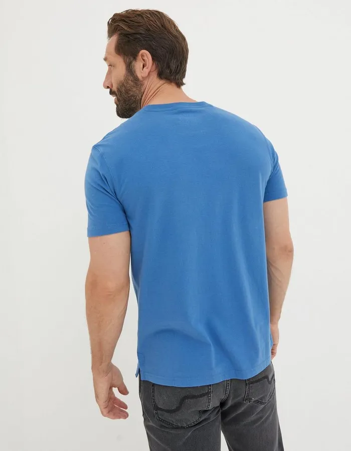 Lulworth Organic Cotton Crew TShirt Blue Men FatFace TShirts