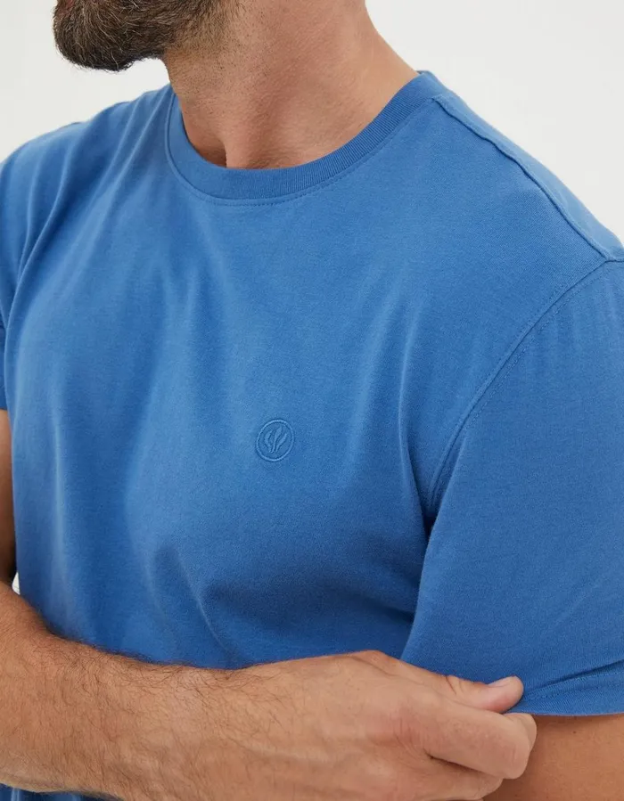 Lulworth Organic Cotton Crew TShirt Blue Men FatFace TShirts