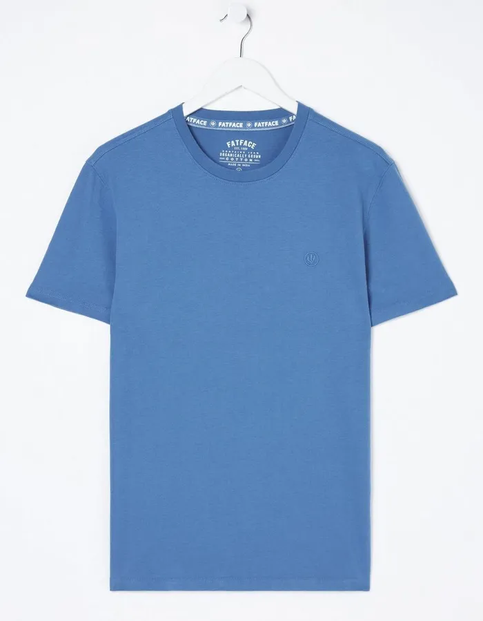 Lulworth Organic Cotton Crew TShirt Blue Men FatFace TShirts
