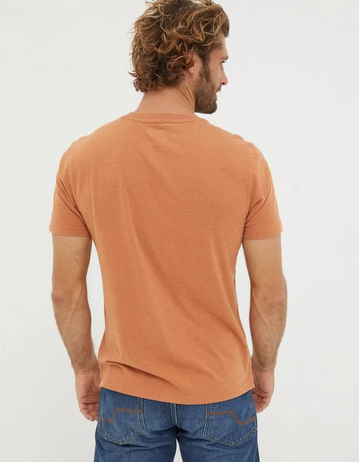 Lulworth Organic Crew TShirt Dusky Orange Men FatFace TShirts